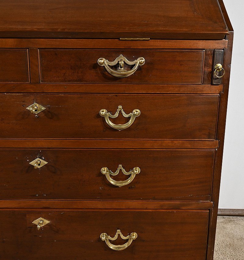 Commode Scribanne En Acajou Massif, époque Géorgienne, Angleterre – XVIIIe-photo-1