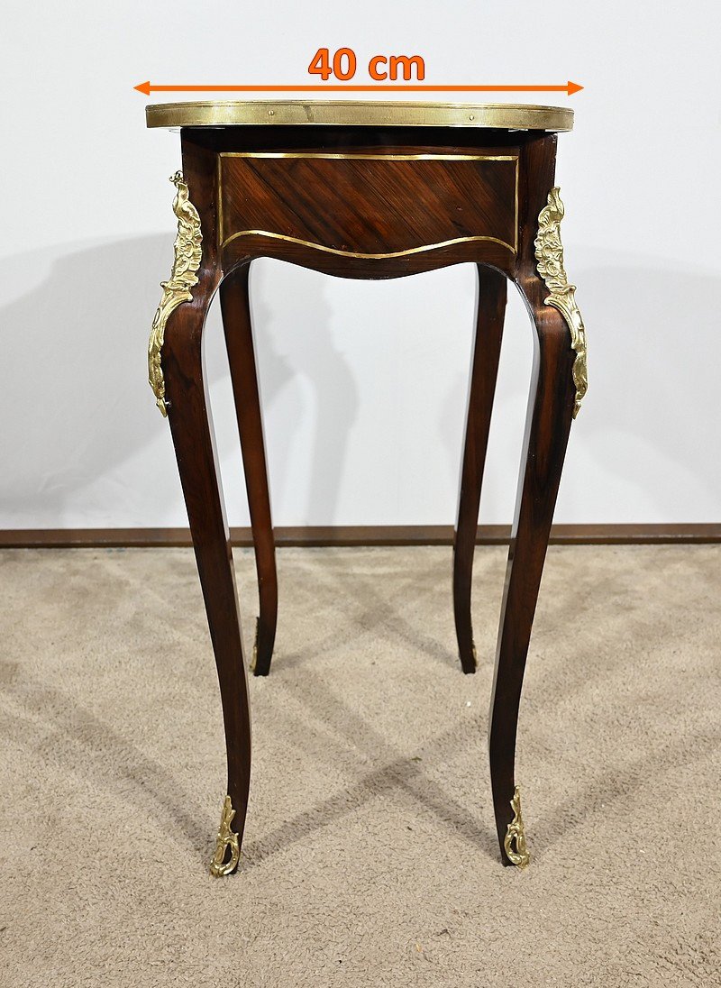 Petite Table De Salon En Marqueterie, Style Louis XV, époque Napoléon III -photo-6