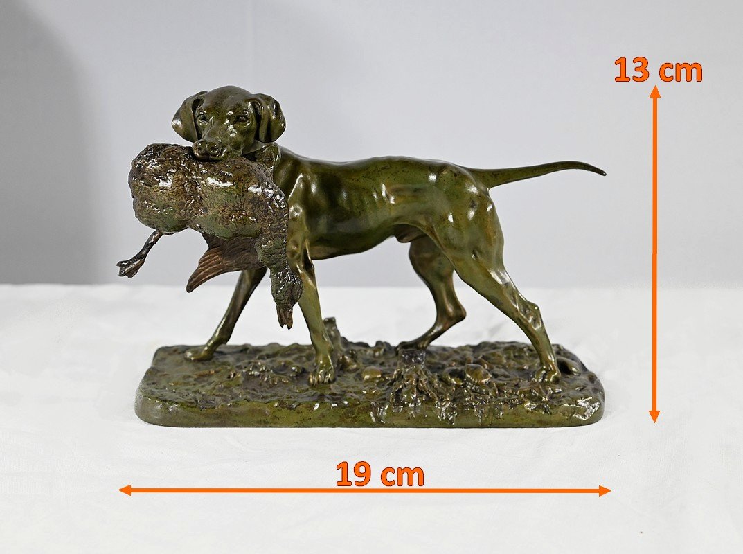 Bronze “braque Au Canard”, Signed Pj Mêne – Mid 19th Century-photo-8