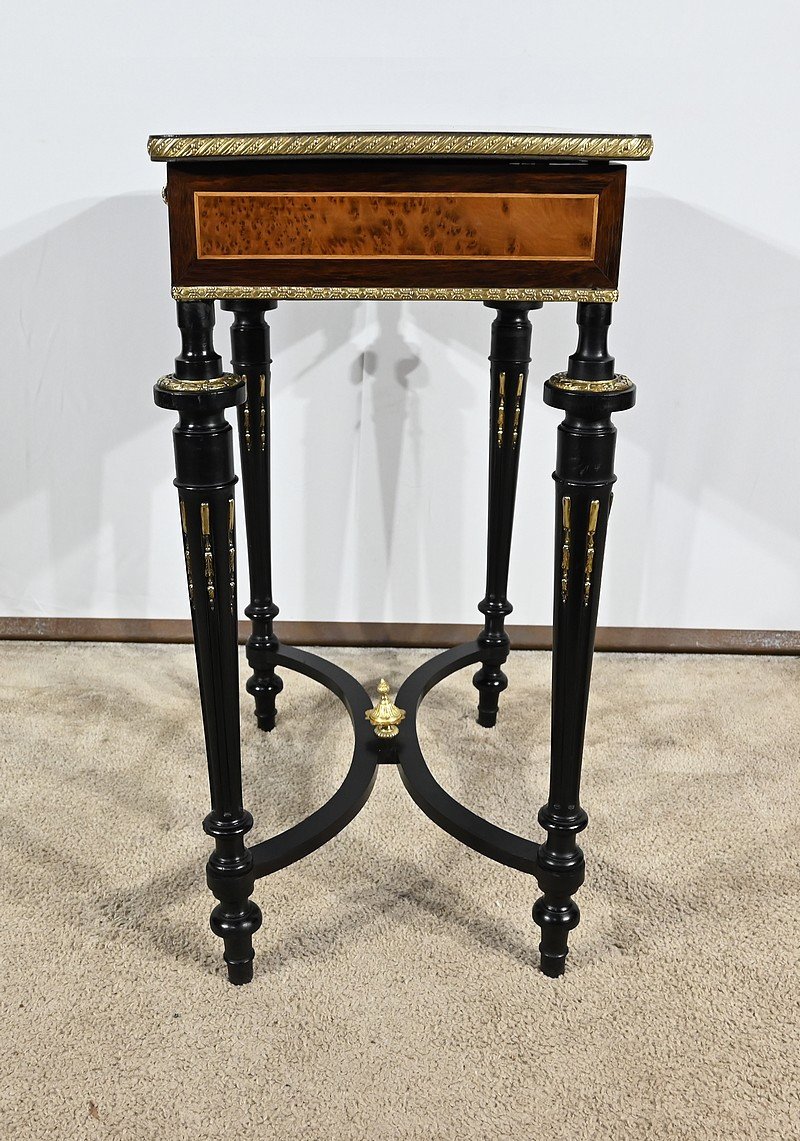 Petite Table De Salon En Palissandre Et Loupe d'Amboine, Style Louis XVI, époque Napoléon III –-photo-6