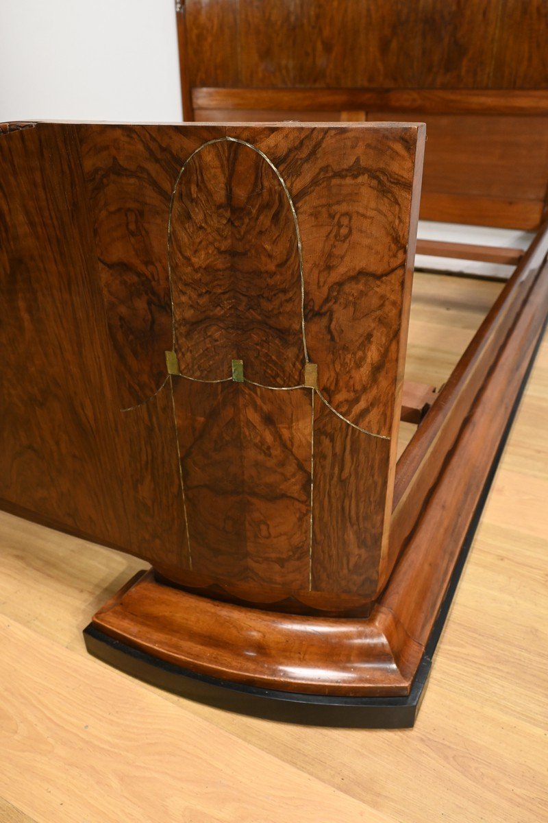 Lit En Ronce De Noyer, époque Art Déco – 1930-photo-3