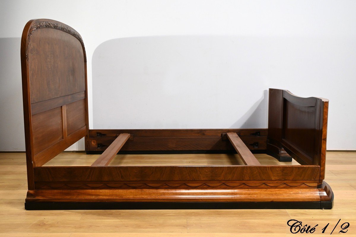 Lit En Ronce De Noyer, époque Art Déco – 1930-photo-7