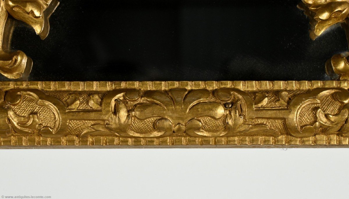 Miroir à Parcloses En Bois Doré, époque Napoléon III – Milieu XIXe-photo-7