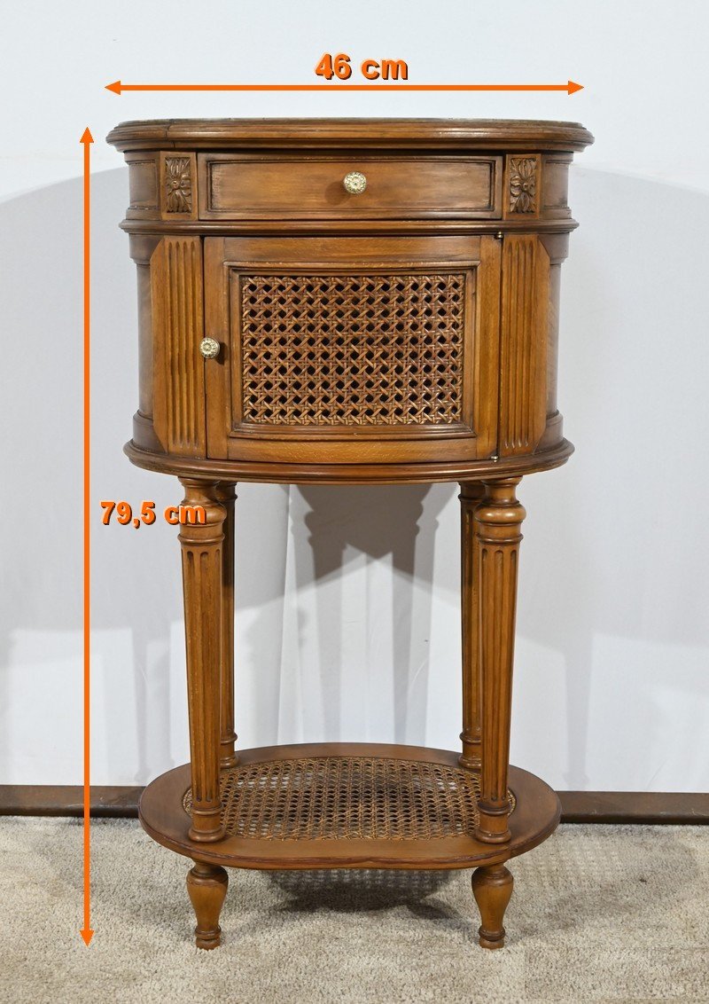 Petite Table Tambour En Hêtre, Style Louis XVI – 1920-photo-2