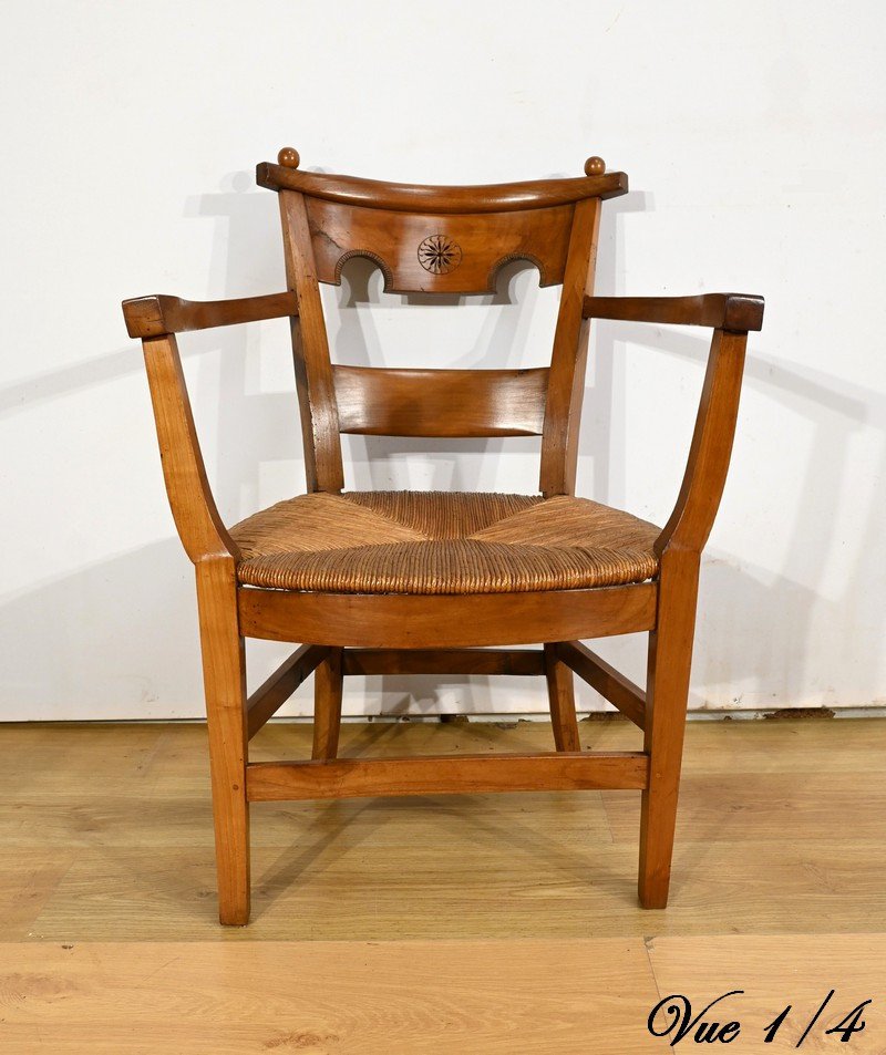 Paire De Fauteuils En Merisier, époque Directoire – Début XIXe-photo-1