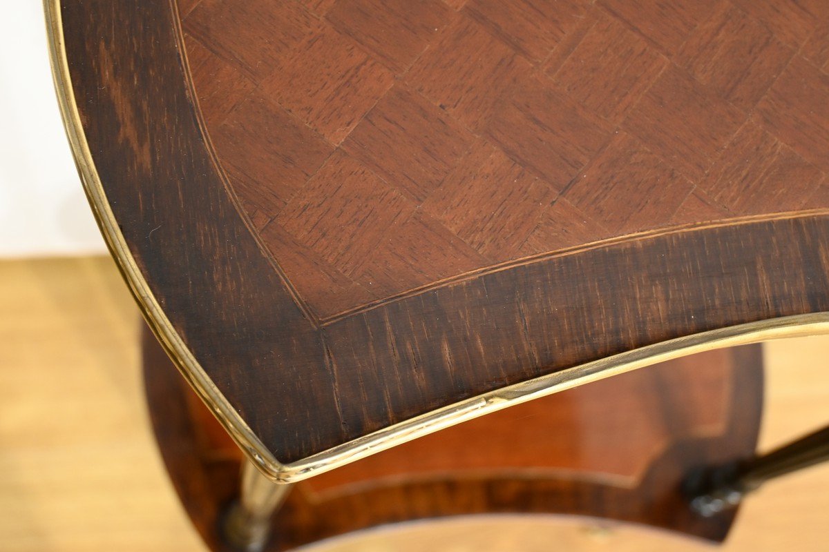 Double-top Flying Table In Mahogany And Ebonized Pear Wood, Napoleon III Style – 1930-photo-3
