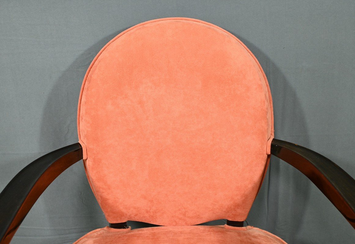 Pair Of Art Deco Bridge Armchairs In Rosewood Beech – 1920-photo-2