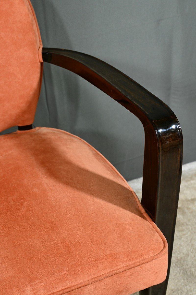 Pair Of Art Deco Bridge Armchairs In Rosewood Beech – 1920-photo-5