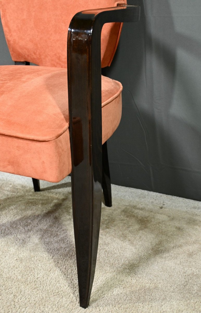 Pair Of Art Deco Bridge Armchairs In Rosewood Beech – 1920-photo-7