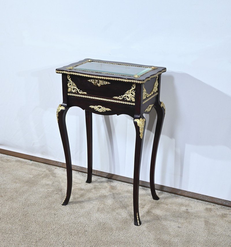 Table Vitrine De Milieu En Acajou Teinté, Style Louis XV, époque Napoléon III – Milieu XIXe-photo-2