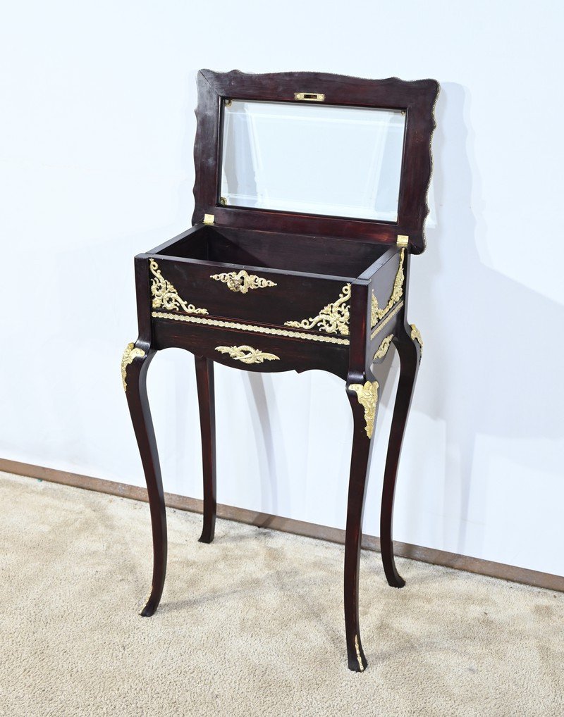 Table Vitrine De Milieu En Acajou Teinté, Style Louis XV, époque Napoléon III – Milieu XIXe-photo-3