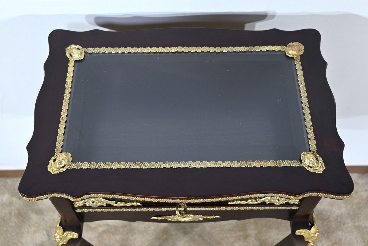 Table Vitrine De Milieu En Acajou Teinté, Style Louis XV, époque Napoléon III – Milieu XIXe-photo-4