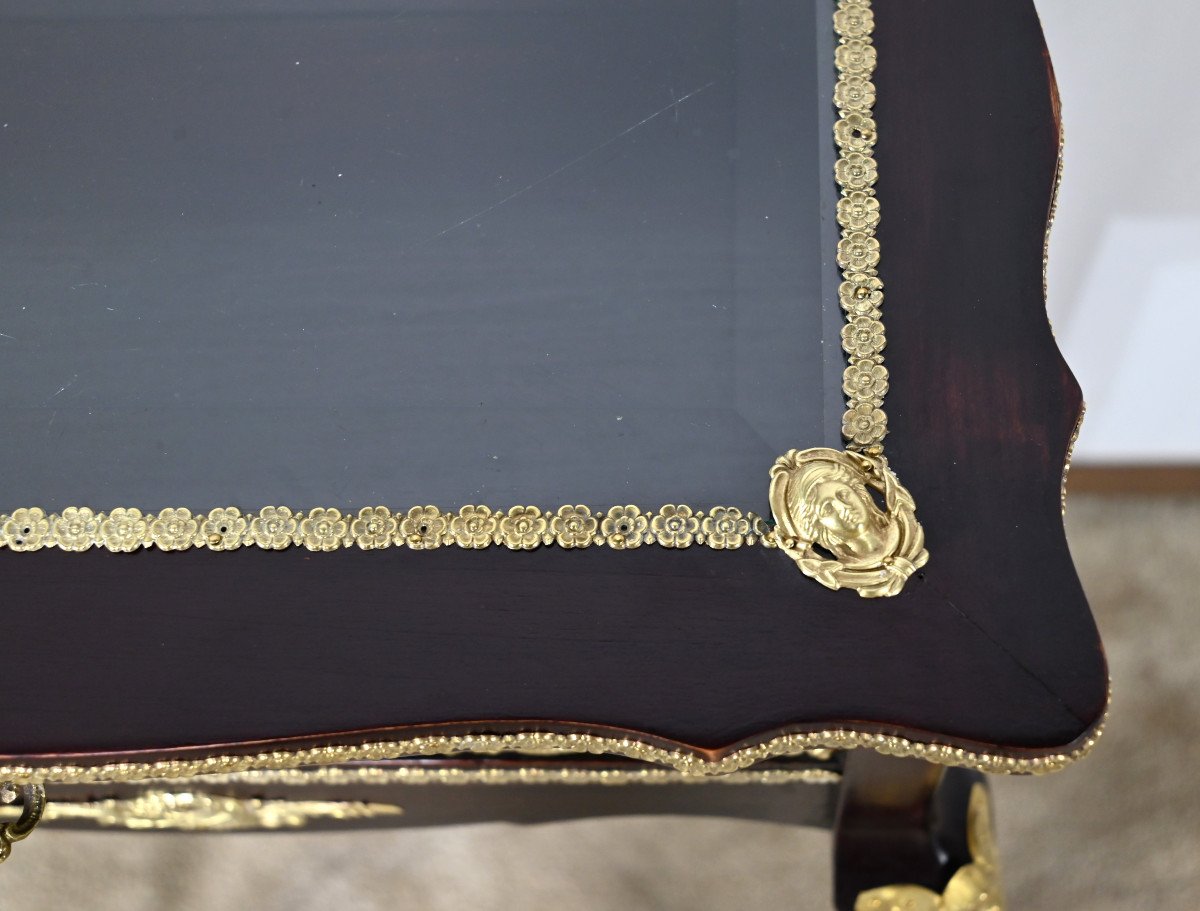 Table Vitrine De Milieu En Acajou Teinté, Style Louis XV, époque Napoléon III – Milieu XIXe-photo-3