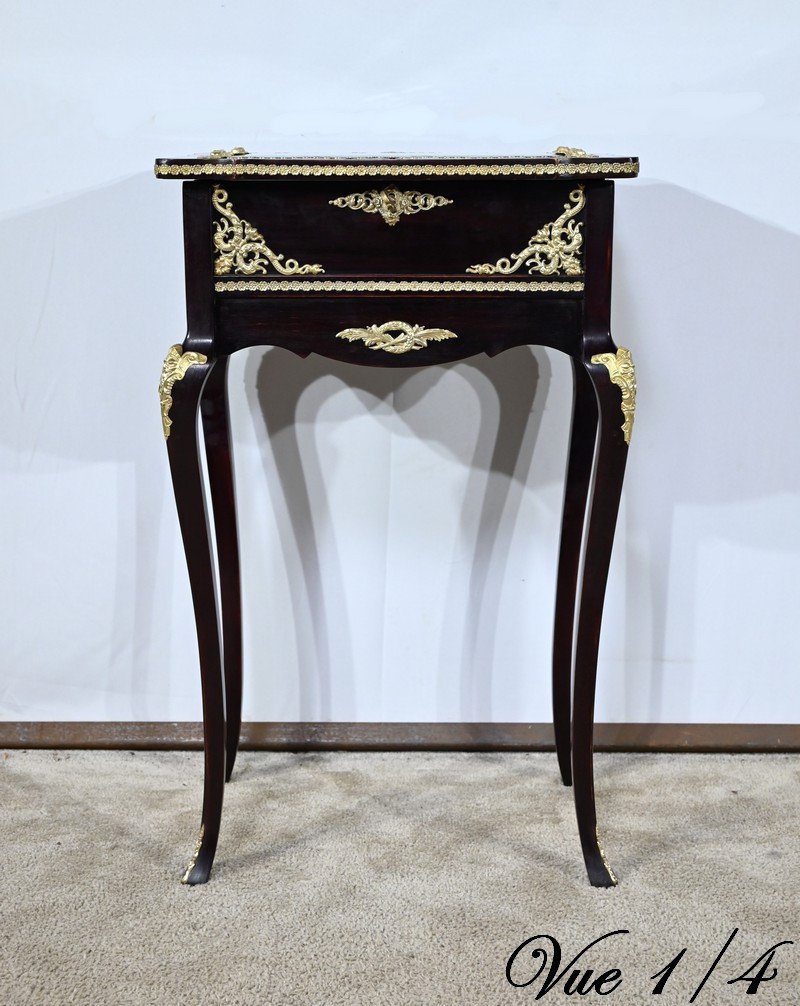 Table Vitrine De Milieu En Acajou Teinté, Style Louis XV, époque Napoléon III – Milieu XIXe-photo-6
