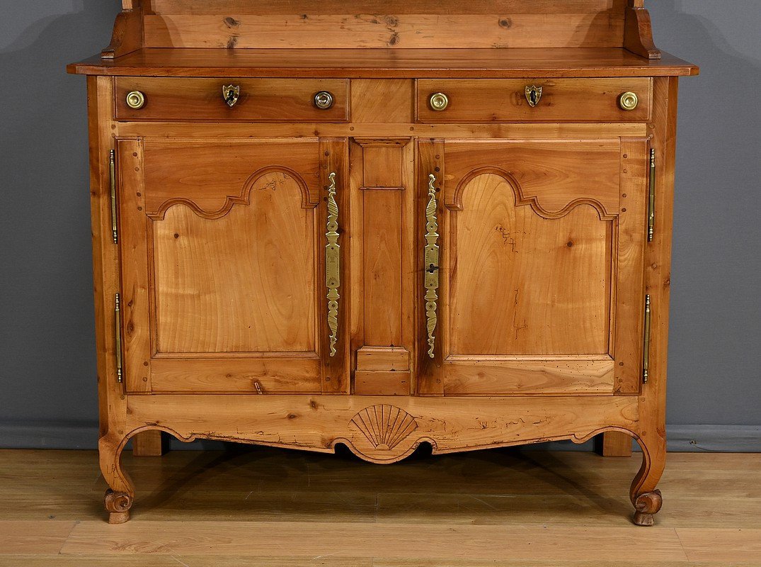 Buffet Vaisselier En Merisier Blond, Style Louis XV – Milieu XIXe-photo-7