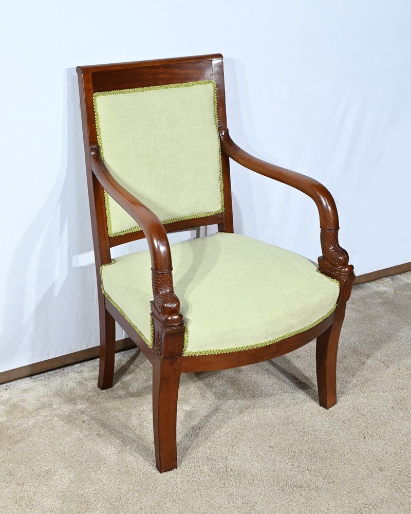 Fauteuil En Acajou De Cuba, époque Empire – Début XIXe-photo-2