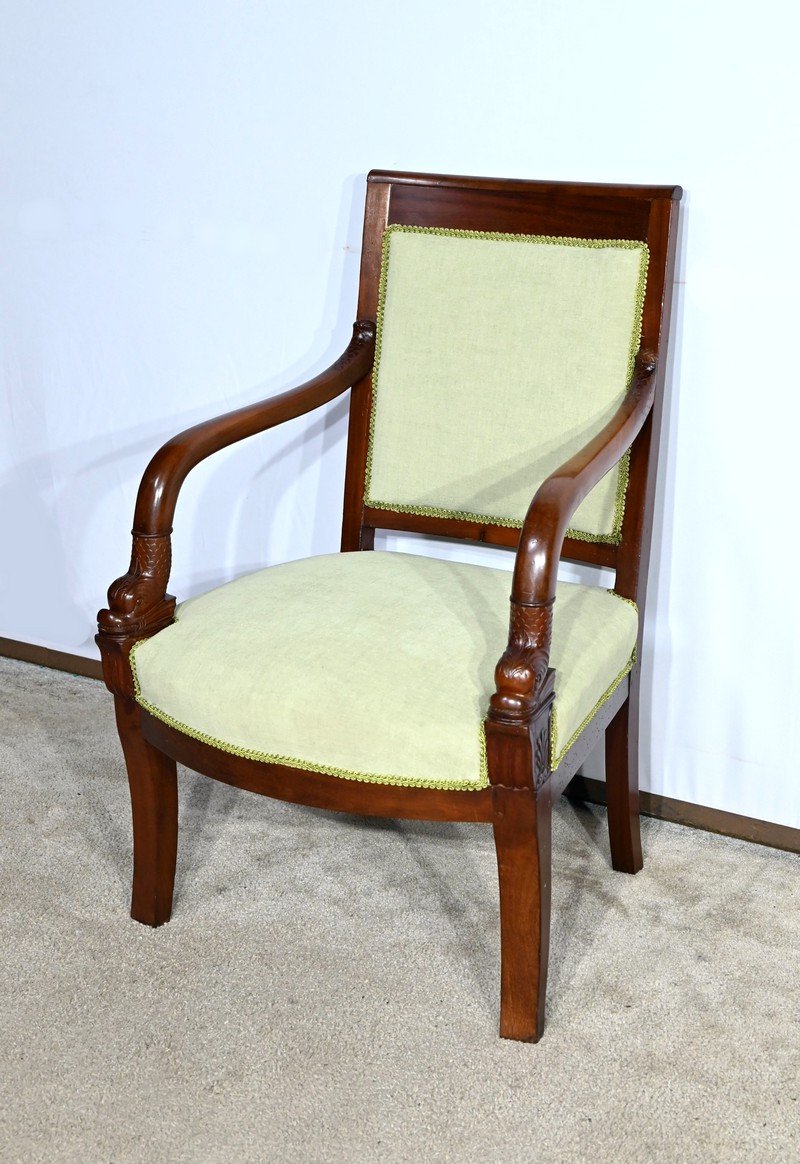 Fauteuil En Acajou De Cuba, époque Empire – Début XIXe-photo-3