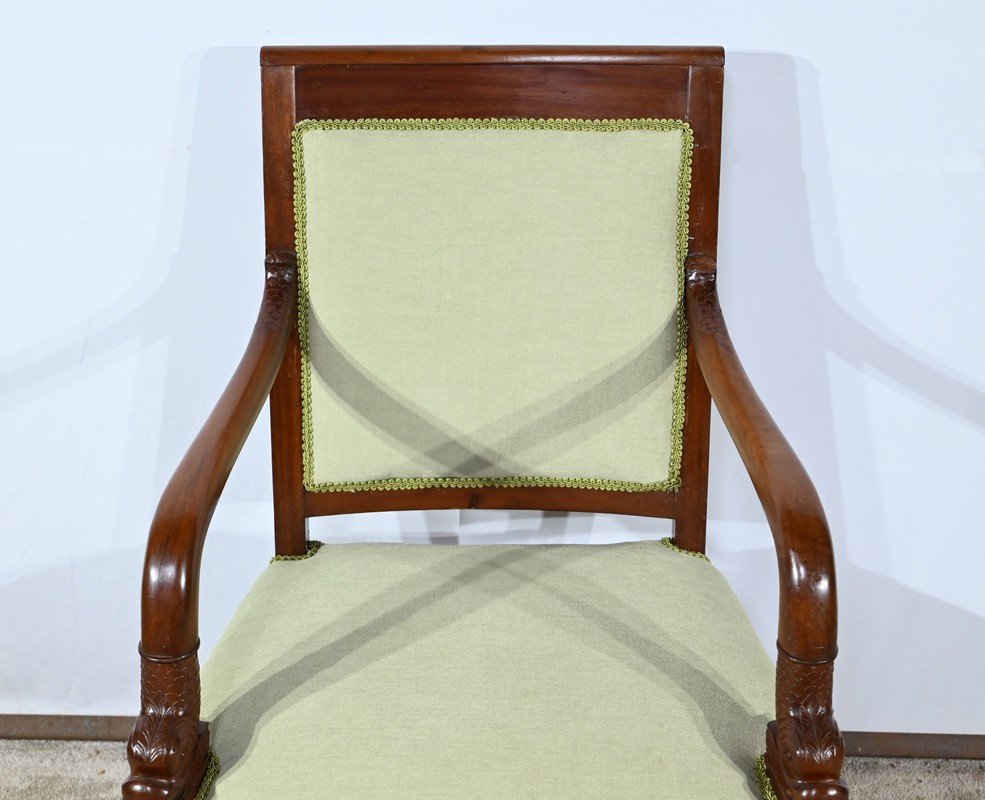 Fauteuil En Acajou De Cuba, époque Empire – Début XIXe-photo-2