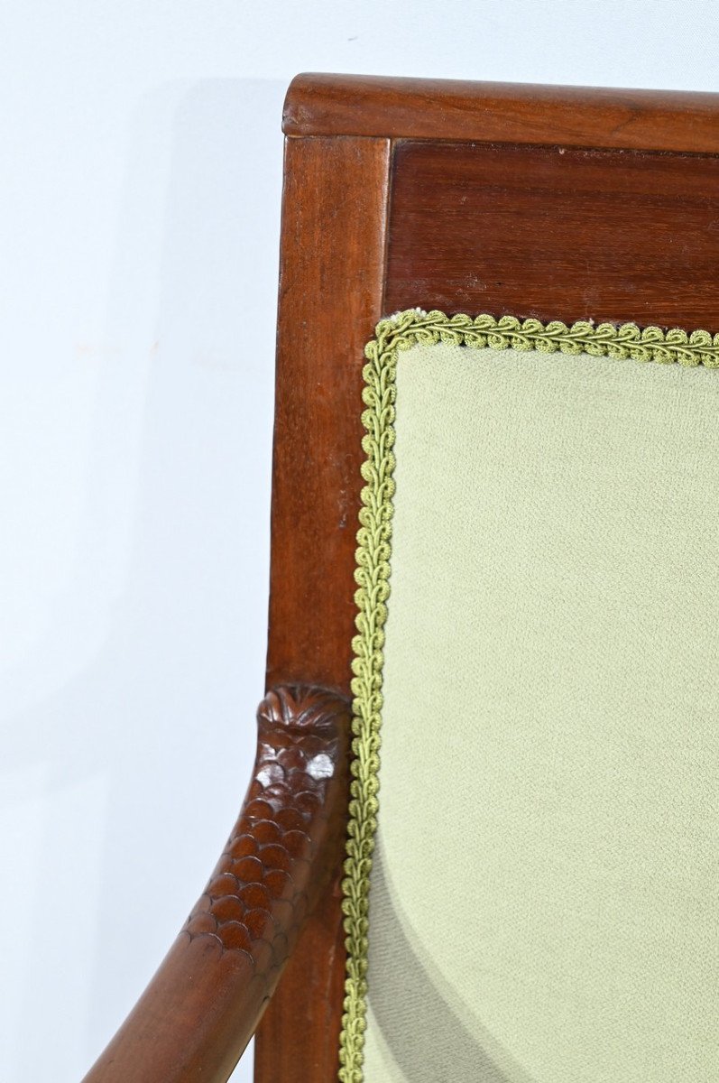 Fauteuil En Acajou De Cuba, époque Empire – Début XIXe-photo-5