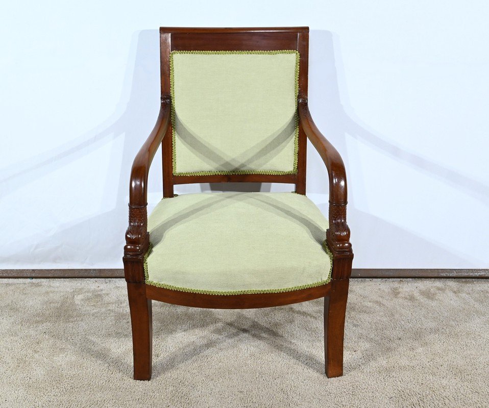 Fauteuil En Acajou De Cuba, époque Empire – Début XIXe