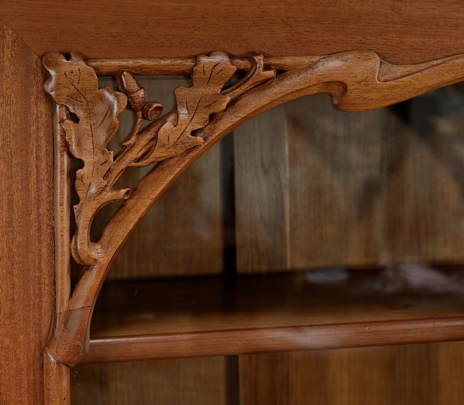 Bibliothèque En Acajou Blond, Art Nouveau – Début XXe-photo-5