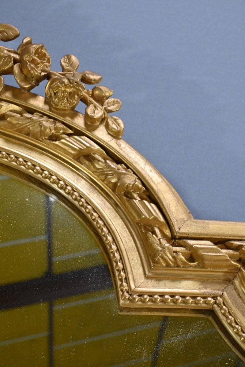 Important Miroir Doré, Style Louis XVI – Milieu XIXe-photo-2