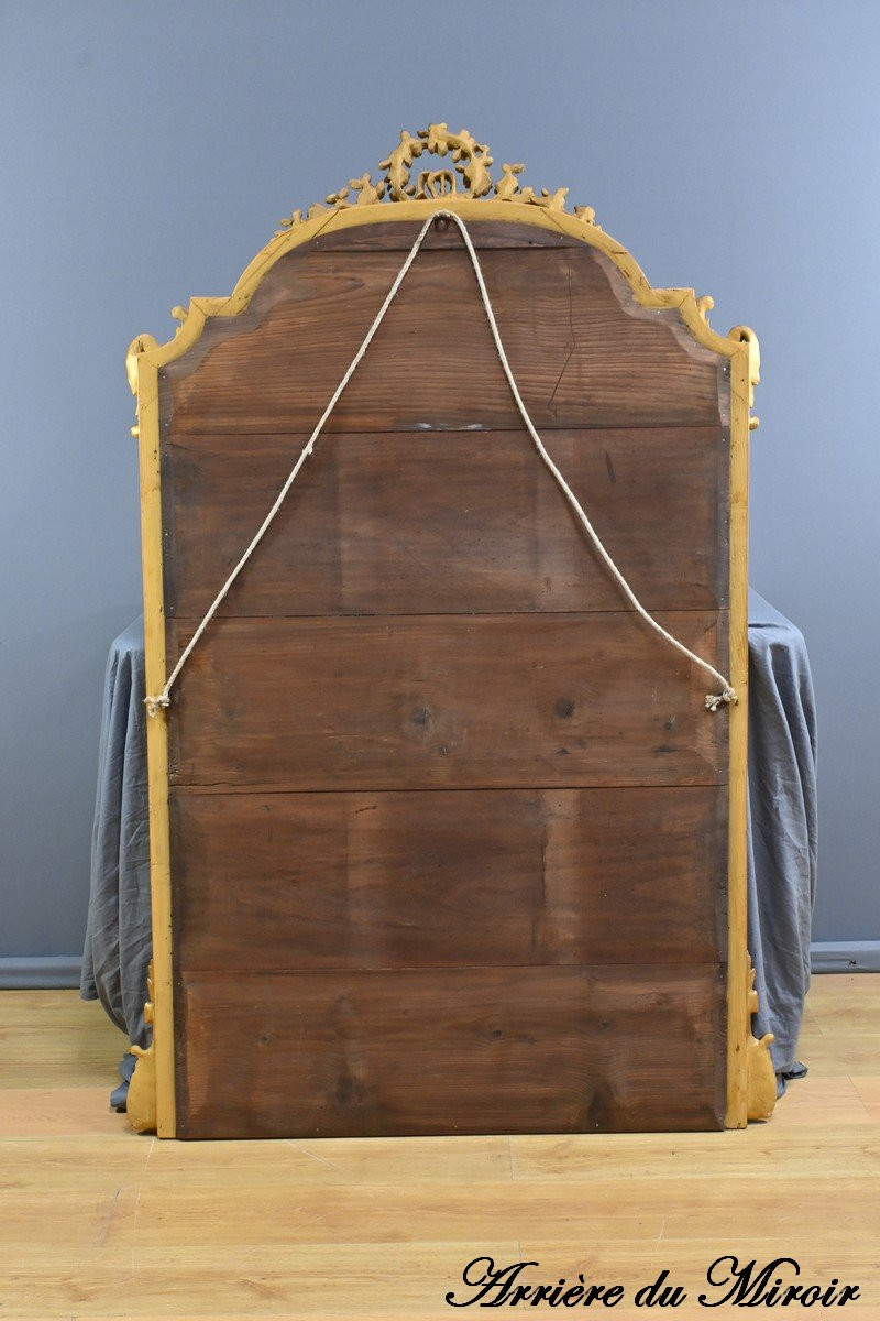 Important Miroir Doré, Style Louis XVI – Milieu XIXe-photo-7