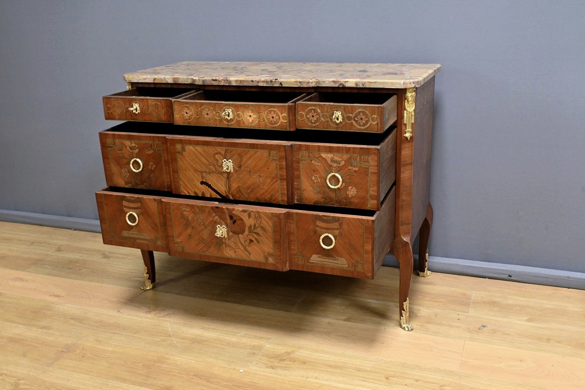 Sauteuse Chest Of Drawers, Louis XV/louis XVI Transition Style – Early 20th Century-photo-4