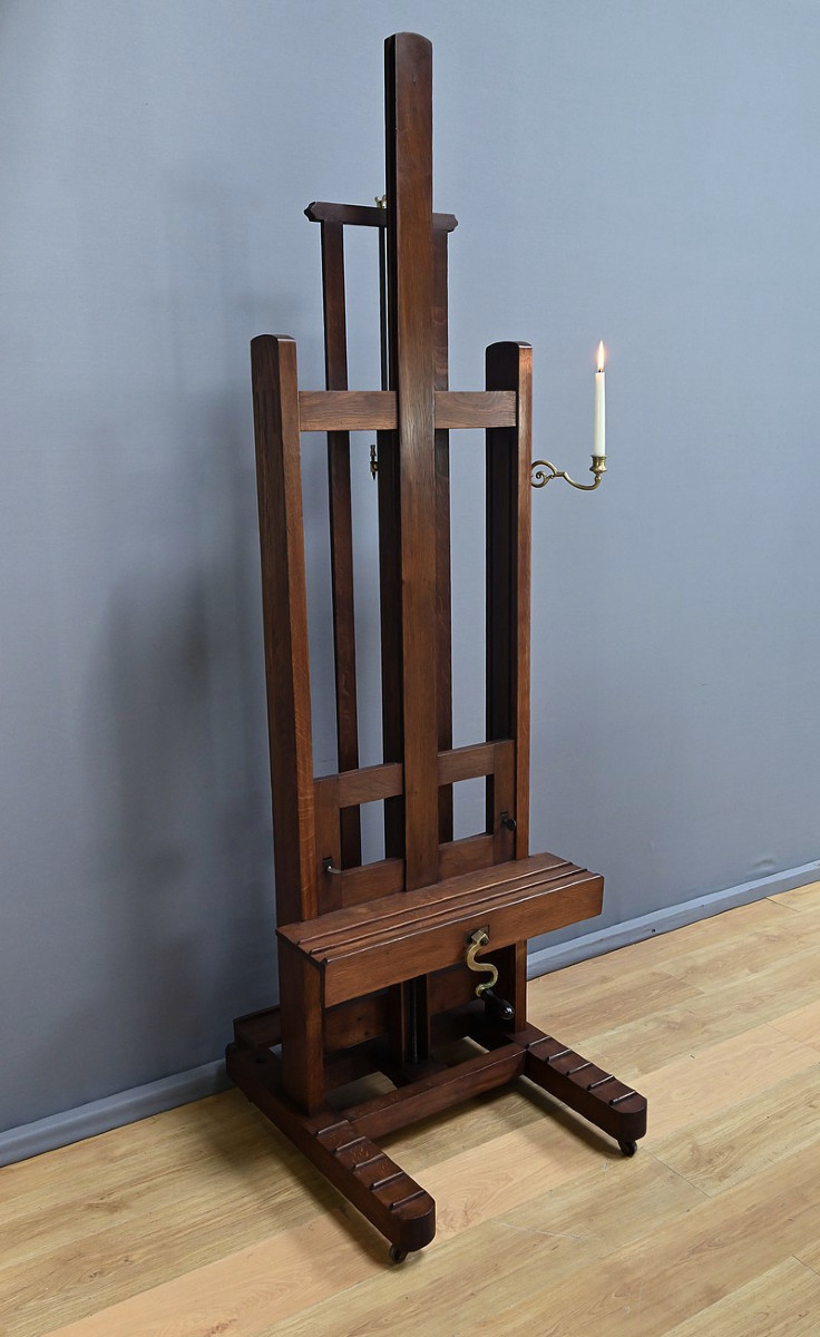 Chevalet D’atelier Double-face En Chêne – Milieu XIXe
