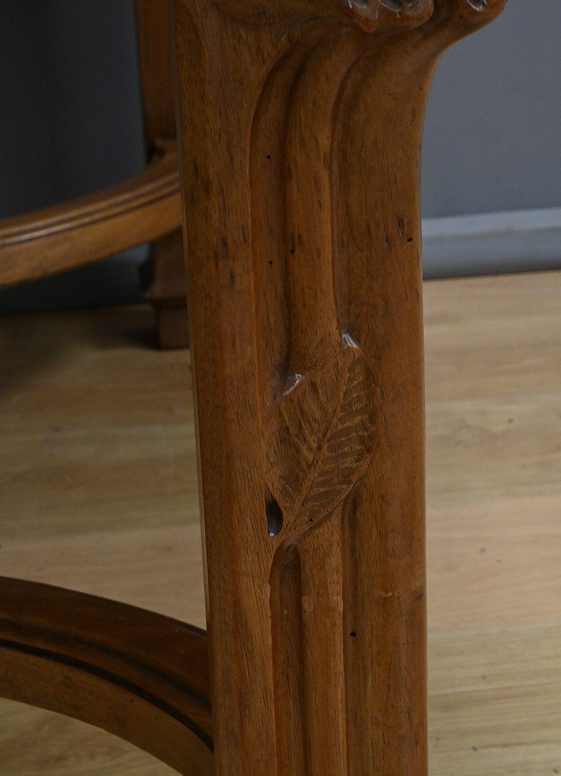Table à Allonges en Noyer, Art Nouveau, 20 couverts – Début XXe-photo-8