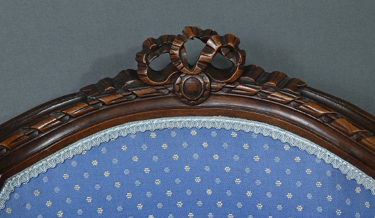 Louis XVI Style Beech Swivel Harpist Chair – Early 20th Century-photo-4