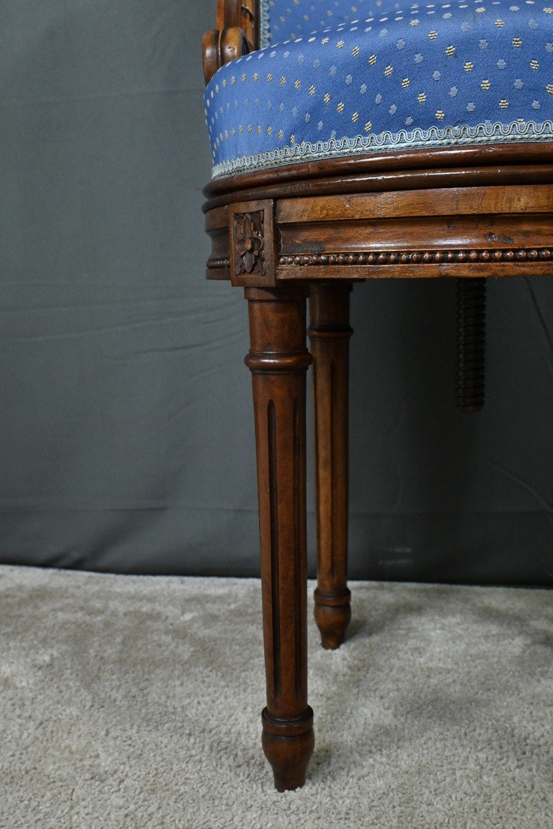 Louis XVI Style Beech Swivel Harpist Chair – Early 20th Century-photo-7