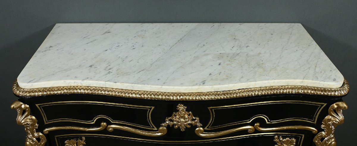 Blackened Pearwood Sideboard, Napoleon III Period – Mid-19th Century-photo-4