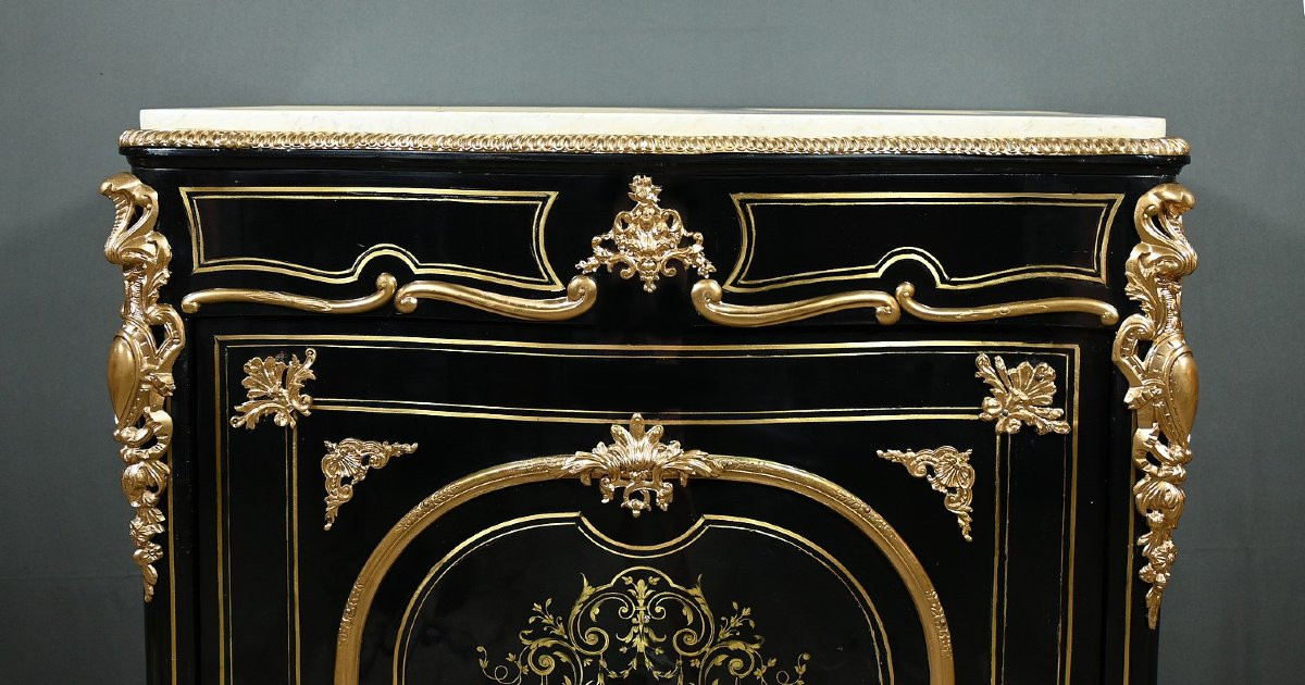 Blackened Pearwood Sideboard, Napoleon III Period – Mid-19th Century-photo-1