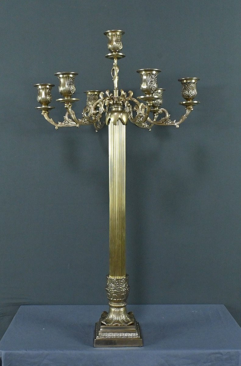 Important Bronze Candelabra, Louis XVI Style – Late 19th Century-photo-6