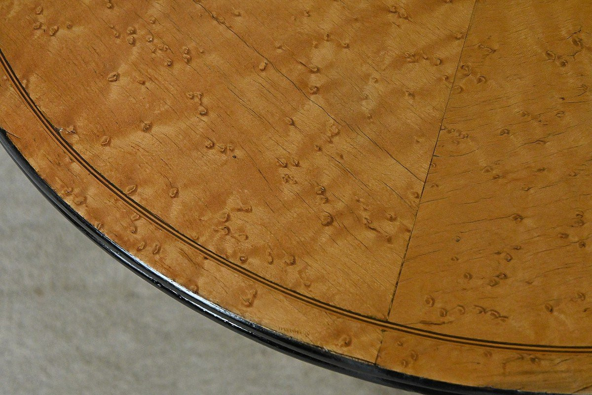 Speckled Maple Pedestal Table, Napoleon III Period – Part 2 Of The 19th Century-photo-4