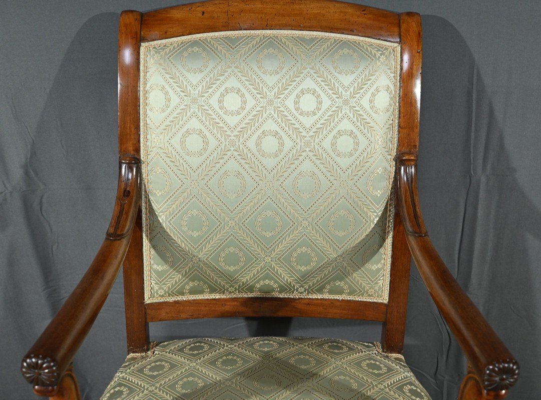 Pair Of Mahogany Armchairs With Crosses, Restoration Period – Early 19th Century-photo-3