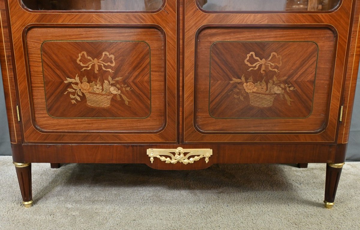 Bibliothèque en Bois de Rose et Acajou, style Louis XVI – Début XXe-photo-2
