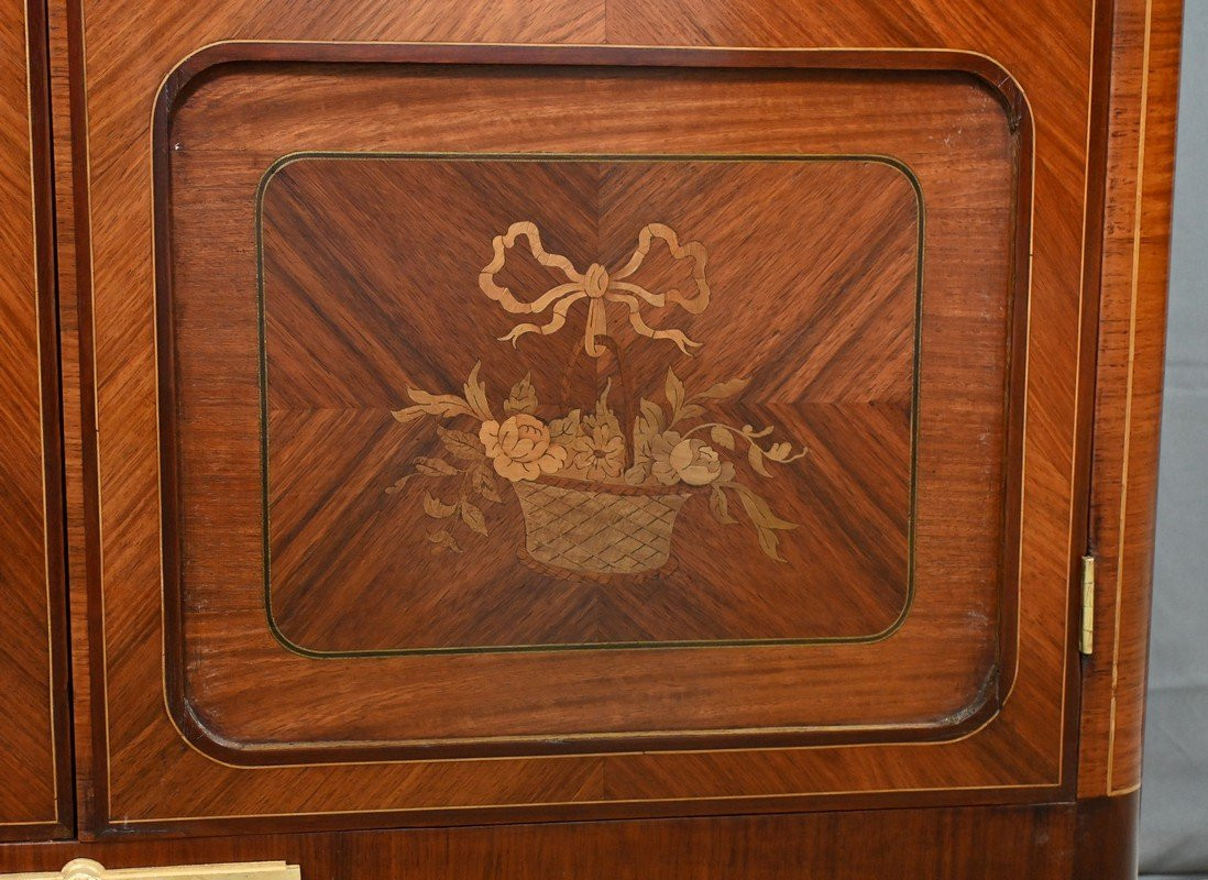 Bibliothèque en Bois de Rose et Acajou, style Louis XVI – Début XXe-photo-3