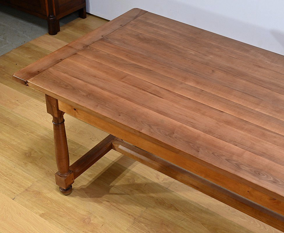 Table de Ferme en Bois de Pommier, goût Louis XIII - XXe-photo-3