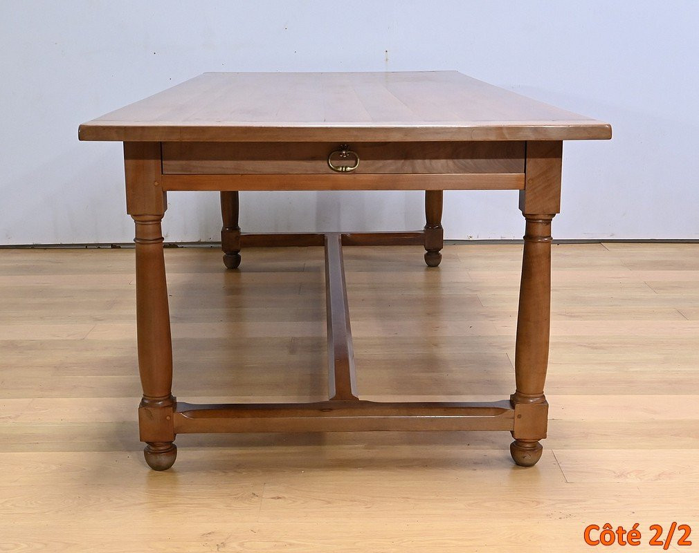 Table de Ferme en Bois de Pommier, goût Louis XIII - XXe-photo-3