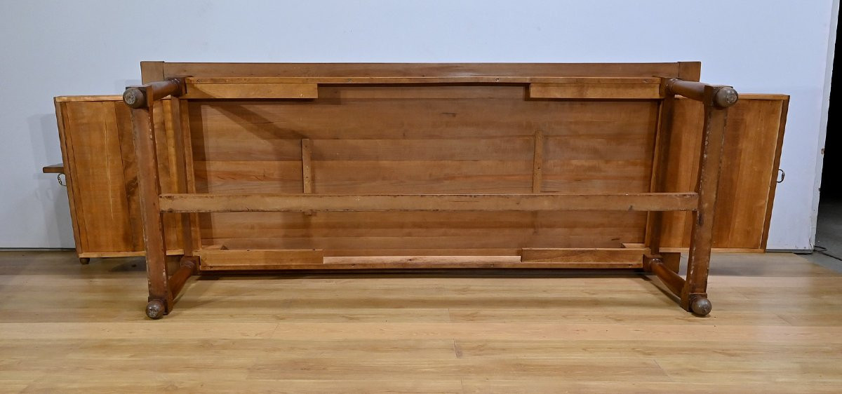 Table de Ferme en Bois de Pommier, goût Louis XIII - XXe-photo-8