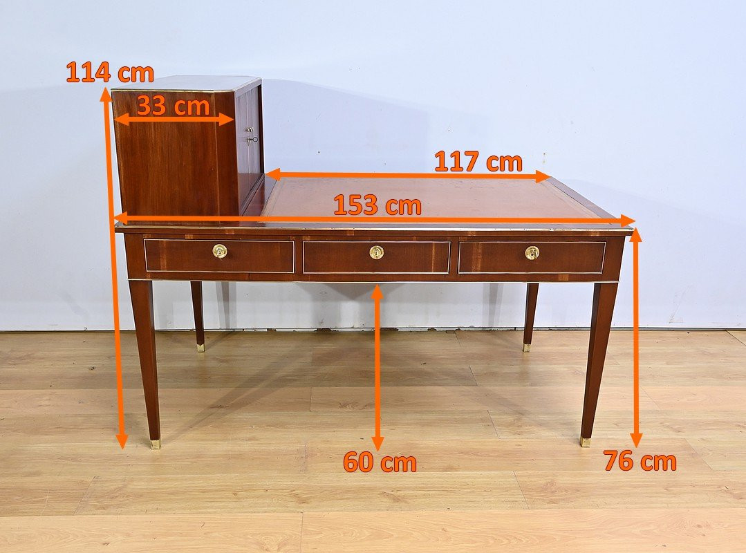 Bureau à Cartonnier en Acajou, époque Directoire - Début XIXe-photo-6