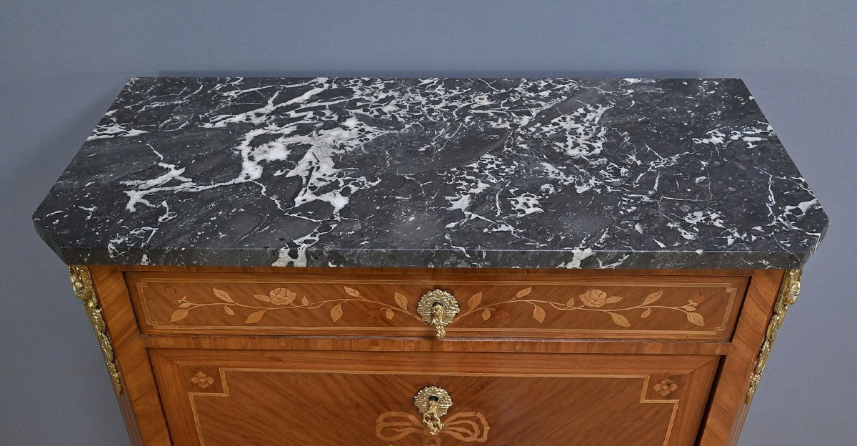  Rosewood Marquetry Secretary, Louis XV / Louis XVI Transition Style - Early 20th Century-photo-1