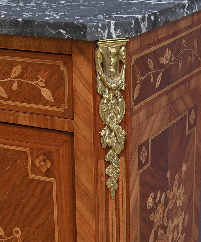  Rosewood Marquetry Secretary, Louis XV / Louis XVI Transition Style - Early 20th Century-photo-3