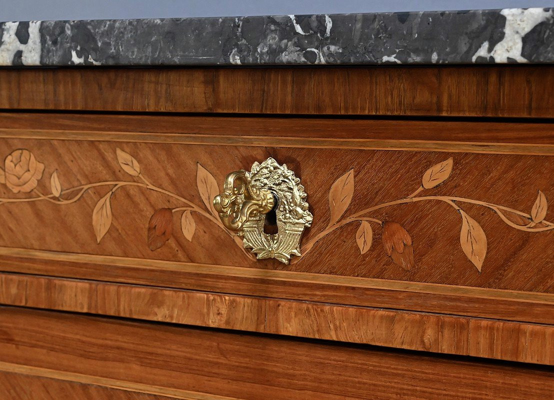  Rosewood Marquetry Secretary, Louis XV / Louis XVI Transition Style - Early 20th Century-photo-4