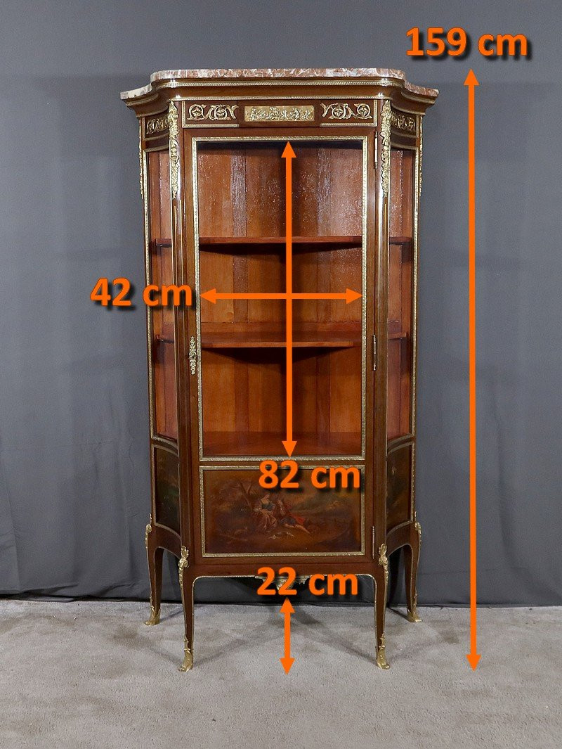 Mahogany Display Cabinet, Louis XV / Louis XVI Transition Style – 1900-photo-8