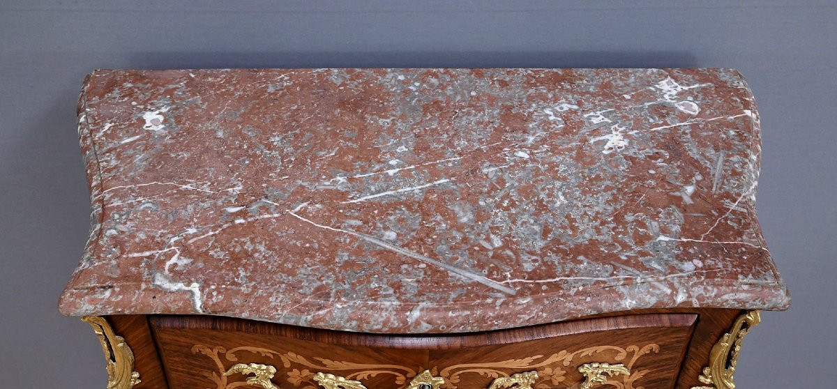 Secrétaire en Marqueterie de Bois Précieux, style Transition, époque Napoléon III – Milieu XIXe-photo-4