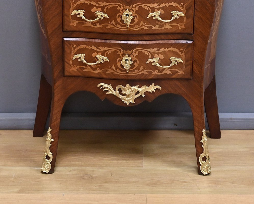 Secrétaire en Marqueterie de Bois Précieux, style Transition, époque Napoléon III – Milieu XIXe-photo-4
