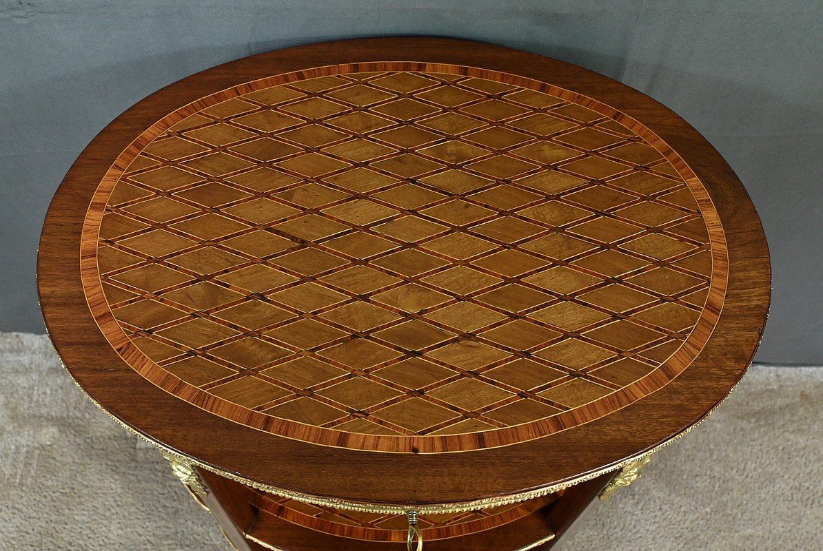 Petite Table de Salon en Marqueterie, style Transition Louis XV Louis XVI – Milieu XIXe-photo-4